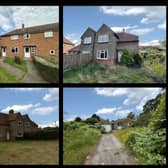 These are the four council-owned houses being auctioned off in Milton Keynes. The top right is in Sherington, the next two are in Olney and the bottom left is in Buckingham Road, Bletchley.