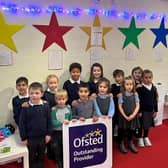 Pupils of Russell Street School celebrate after receiving an 'Outstanding' Ofsted report