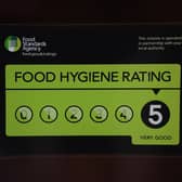 A Food Standards Agency rating sticker from PA Images